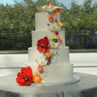 Buttercream Cake With Sugar Flowers For A Modern Look I Used A Palette Knife To Apply Shades Of Grey Buttercream For A Backdrop For The Fl... Buttercream Cake With Sugar Flowers For A Modern Look I Used A Palette Knife To Apply Shades Of Grey Buttercream For A Backdrop For The Fl...
