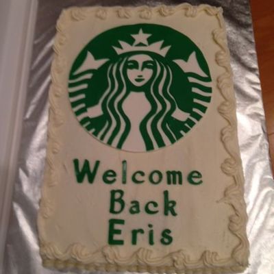 I Made This Cake For The Local Starbucks Manager Who Came Back From A Leave Recently They Are The Best Starbucks And Are Always Friendly I Made This Cake For The Local Starbucks Manager Who Came Back From A Leave Recently They Are The Best Starbucks And Are Always Friendly