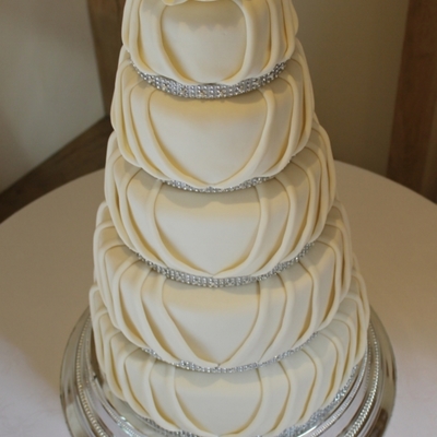 Pleated 5 Tier Wedding Cake Pleated 5 Tier Wedding Cake