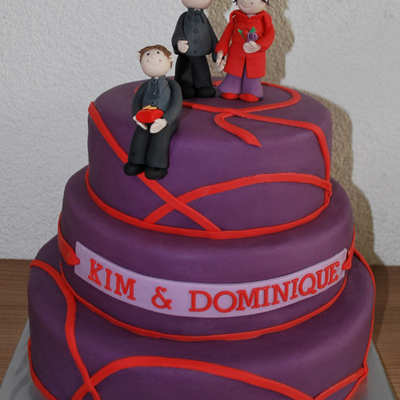 Purple & Red Wedding Cake Purple & Red Wedding Cake