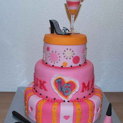 Sweet Sixteen In Pink & Orange Bling Sweet Sixteen In Pink & Orange Bling
