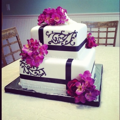 Purple Hydrangea Wedding Cake Purple Hydrangea Wedding Cake