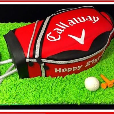 This Golf Bag Cake Was Modelled On The Birthday Boys I Used Jaffa Mud And Everything Was Edible Except For Skewers That Made The Club Sha This Golf Bag Cake Was Modelled On The Birthday Boys I Used Jaffa Mud And Everything Was Edible Except For Skewers That Made The Club Sha