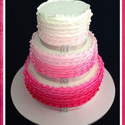 Ombre Ruffle Wedding Cake Ombre Ruffle Wedding Cake