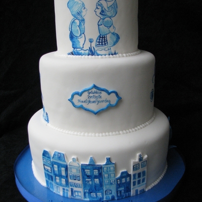 Delft Blue Dutch 60Th Anniversary Cake Delft Blue Dutch 60Th Anniversary Cake