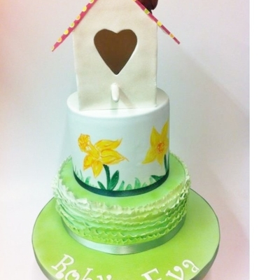 Birdhouse Christening Cake Birdhouse Christening Cake