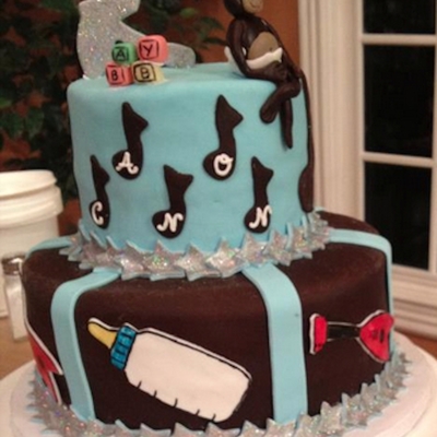 Music And Monkeys Baby Shower Cake Music And Monkeys Baby Shower Cake