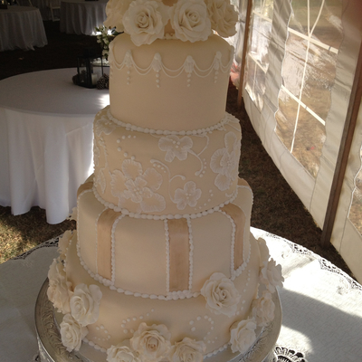 Ivory Rose Wedding Cake Ivory Rose Wedding Cake