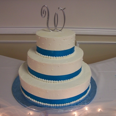 Blue And White 3 Tier Wedding Cake Blue And White 3 Tier Wedding Cake