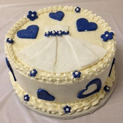 Two Layer 9 Yellow Cake With Raspberry Filling And White Chocolate Buttercream The Bridesmaids Dresses Will Be Navy Blue To I Accented The... Two Layer 9 Yellow Cake With Raspberry Filling And White Chocolate Buttercream The Bridesmaids Dresses Will Be Navy Blue To I Accented The...