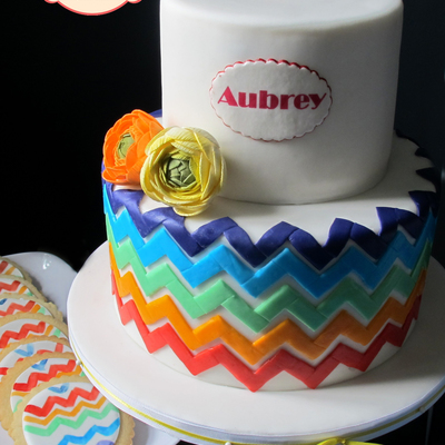 Strawberry Cake With Vanilla Buttercream White Chocolate Ganache And Fondant With Edible Image Plaque Sugarpaste Ranunculus And Rainbow C