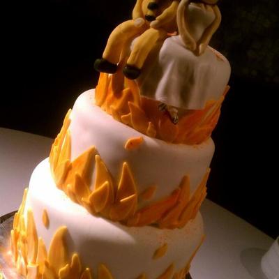 Firefighter & Bride Wedding Cake Firefighter & Bride Wedding Cake