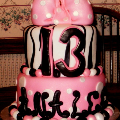 Zebra And Polka Dot Birthday Cake! Zebra And Polka Dot Birthday Cake!