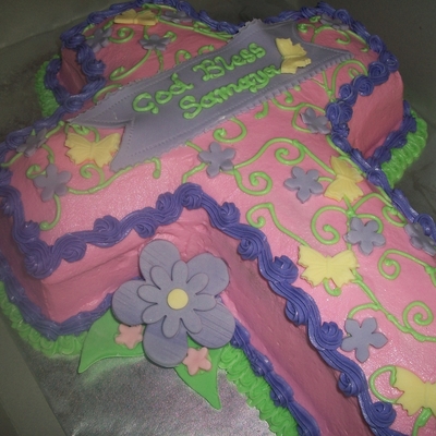 Pink Christening Cake Pink Christening Cake