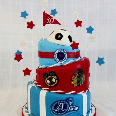 50Th Sports Themed Cake 50Th Sports Themed Cake