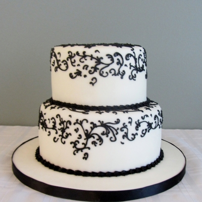 Black Buttercream Scrolls Black Buttercream Scrolls