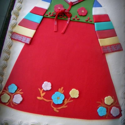 Korean Themed 1St Birthday With A Replica Of The Birthday Girls Korean Dress Hanbok On The Cake Cake Is Fudge Marble With Chocolate Mous Korean Themed 1St Birthday With A Replica Of The Birthday Girls Korean Dress Hanbok On The Cake Cake Is Fudge Marble With Chocolate Mous
