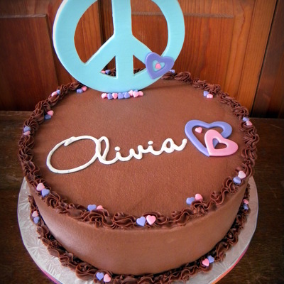 Birthday Cake For My Lovely Niece Miss Liv She Wanted A Light Blue Peace Sign Pink Amp Purple Hearts And Her Name In Cursive Fo Birthday Cake For My Lovely Niece Miss Liv She Wanted A Light Blue Peace Sign Pink Amp Purple Hearts And Her Name In Cursive Fo