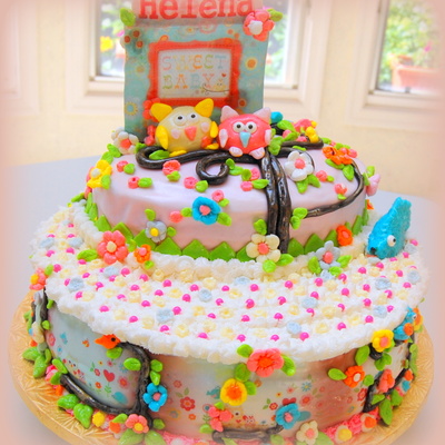 Happi Tree Themed Cake For Baby Shower (Baby Girl Helena) June 2013 Happi Tree Themed Cake For Baby Shower (Baby Girl Helena) June 2013