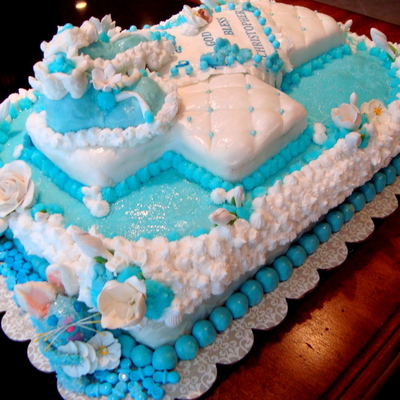 French Vanilla 12 Sheet Base Cake Raspberry And Cream Filling Covered By Buttercream Sugar And Gumpaste Flowers Edible Pearls Cross I French Vanilla 12 Sheet Base Cake Raspberry And Cream Filling Covered By Buttercream Sugar And Gumpaste Flowers Edible Pearls Cross I