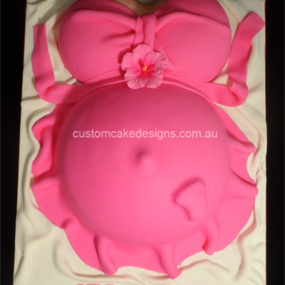 Hot Pink Pregnant Belly Cake Hot Pink Pregnant Belly Cake
