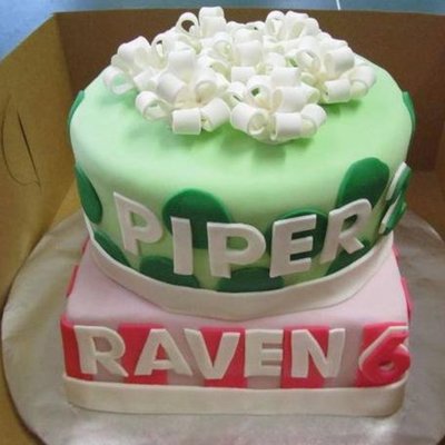 Two Tiered Dots & Stripes on Cake Central