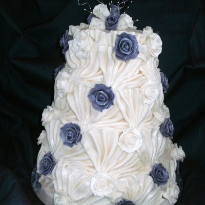 Roses And Ruffles Wedding Cake