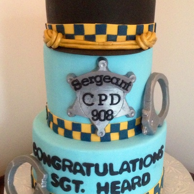 Top Hat Is Made Of Cake And Carved To Resemble Sergeant Hat For The Chicago Police Dept Badge And Cuffs Are Made Of Fondant And Painted Wit... Top Hat Is Made Of Cake And Carved To Resemble Sergeant Hat For The Chicago Police Dept Badge And Cuffs Are Made Of Fondant And Painted Wit...