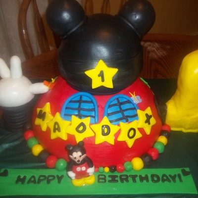 Mickey Head Is Yellow Cake And Buttercream Frosting With Two Styrofoam Balls For Ears Club House Is Yellow Cake And Buttercream Frosting C... Mickey Head Is Yellow Cake And Buttercream Frosting With Two Styrofoam Balls For Ears Club House Is Yellow Cake And Buttercream Frosting C...