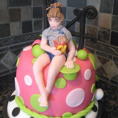 14 Year Old Lime Green ,pink, Zebra Stripe Birthday Cake on Cake Central
