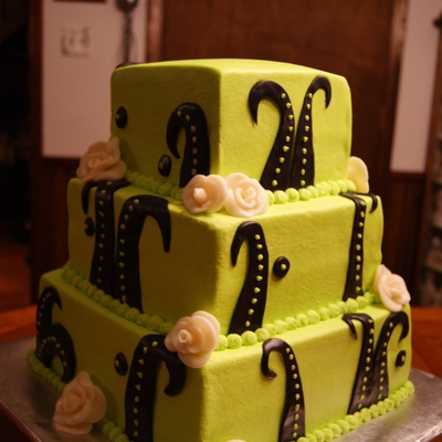 Lime Green Unusual Wedding Cake on Cake Central