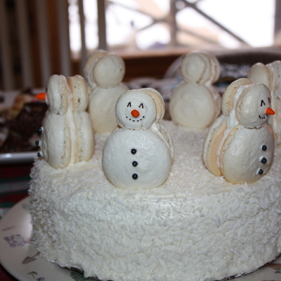 Red Velvet Snowman Cake