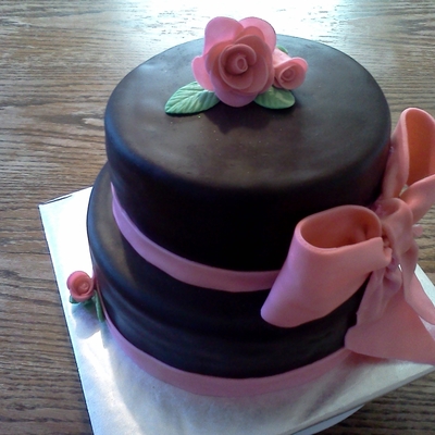 Brown & Pink Bridal Shower Cake Brown & Pink Bridal Shower Cake