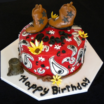 Cowboy Themed Birthday Cake Cowboy Themed Birthday Cake