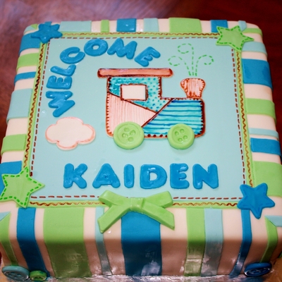 Train Themed Baby Shower Cake. Train Themed Baby Shower Cake.