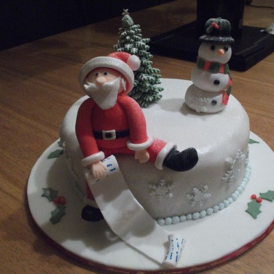 Rich Fruit Cake Laced With Brandy And Covered In Marzipan And Fondant Icing Rich Fruit Cake Laced With Brandy And Covered In Marzipan And Fondant Icing