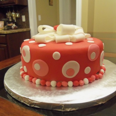 Red And Pink Polka Dot Cake