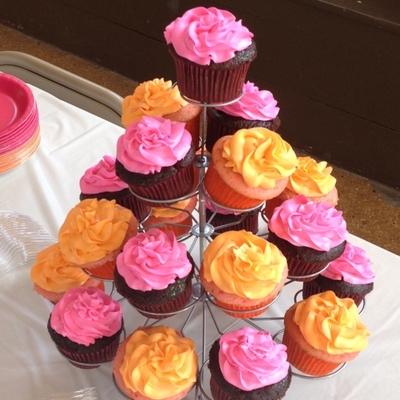 Orange And Pink Cupcakes Orange And Pink Cupcakes