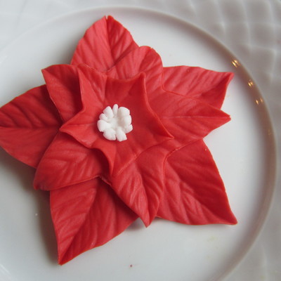 Poinsettia Fondant Cupcake Topper on Cake Central