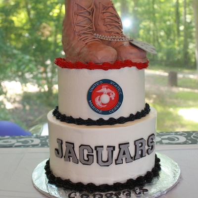 Marines Worn Boots Graduation Cake Marines Worn Boots Graduation Cake