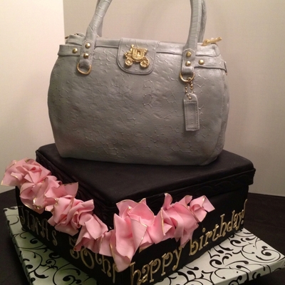 Coach Purse Cake With Gift Box