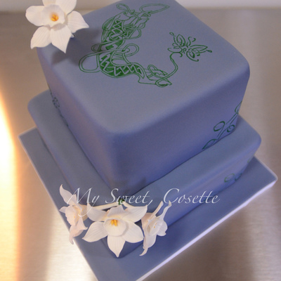 Narcissus Flowers For A December Birthday With Hand Drawn Celtic Text And Dog Narcissus Flowers For A December Birthday With Hand Drawn Celtic Text And Dog