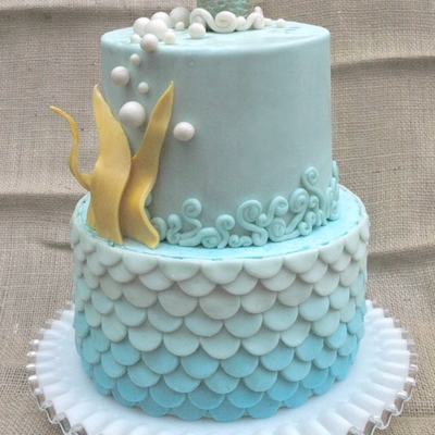 Blue Ombre Ocean Birthday Cake Blue Ombre Ocean Birthday Cake