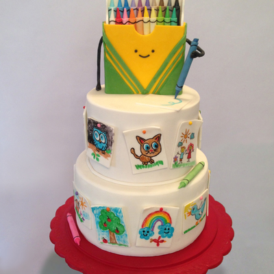Crayon Box Doodle Cake Crayon Box Doodle Cake