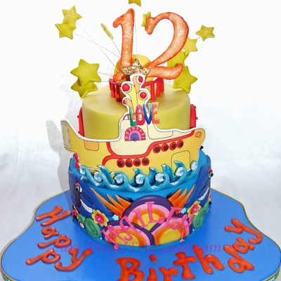 The Beatles "yellow Submarine" Cake The Beatles "yellow Submarine" Cake
