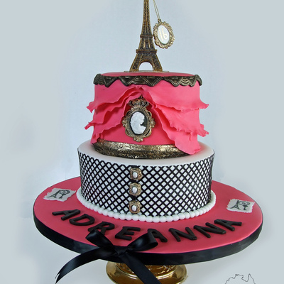 Sweet 16 Paris Theme Birthday Cake Sweet 16 Paris Theme Birthday Cake