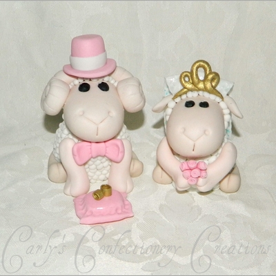 Edible Handcrafted Bride & Groom Sheep Edible Handcrafted Bride & Groom Sheep