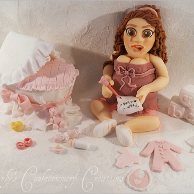 Edible Handcrafted Baby Shower Cake Topper Edible Handcrafted Baby Shower Cake Topper