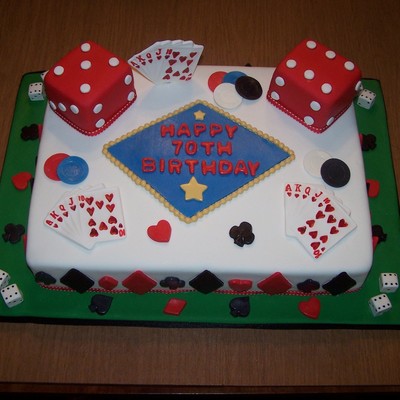 Gamblingcasino 70Th Birthday Cake Almond Cake With American Buttercream Large Dice Almond Cake With Buttercream And Fondant All Decor