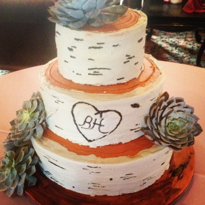 A Birch Wood Inspired Wedding Cake With Fresh Succulents Thankfully The Succulents Had Short Stems And I Was Able To Put Them In A Milkshak... A Birch Wood Inspired Wedding Cake With Fresh Succulents Thankfully The Succulents Had Short Stems And I Was Able To Put Them In A Milkshak...
